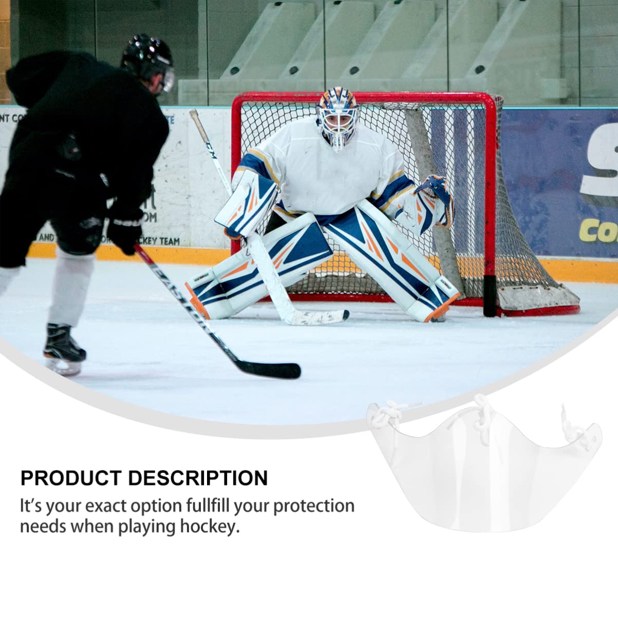 IMIKEYA Ice Hockey Goalie Neck Guard Clear Hockey Neck Guard Goalkeeper Neck Protector Ice Hockey Goalie Protection Equipment