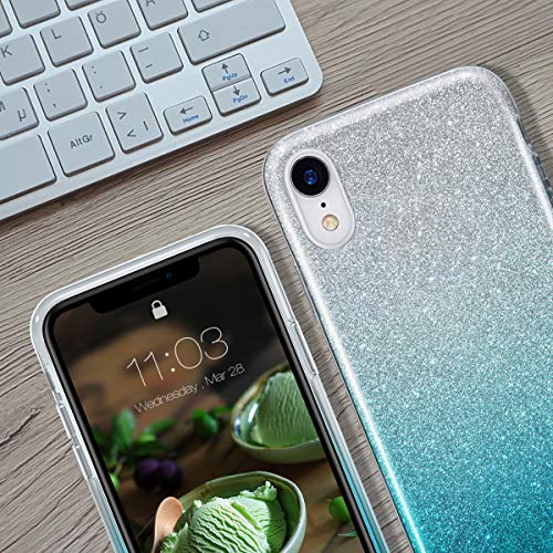 Mateprox Iphone Xr Case,Bling Sparkle Cute Girls Women Protective Case For Iphone Xr 6.1" (Gradient Green) #TOP4