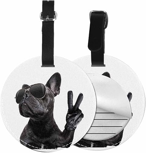 TKS MITLAN 1 etiqueta de equipaje de Bulldog francés, cubierta de privacidad, etiqueta de identificación, tarjeta de dirección para bolsa de viaje,