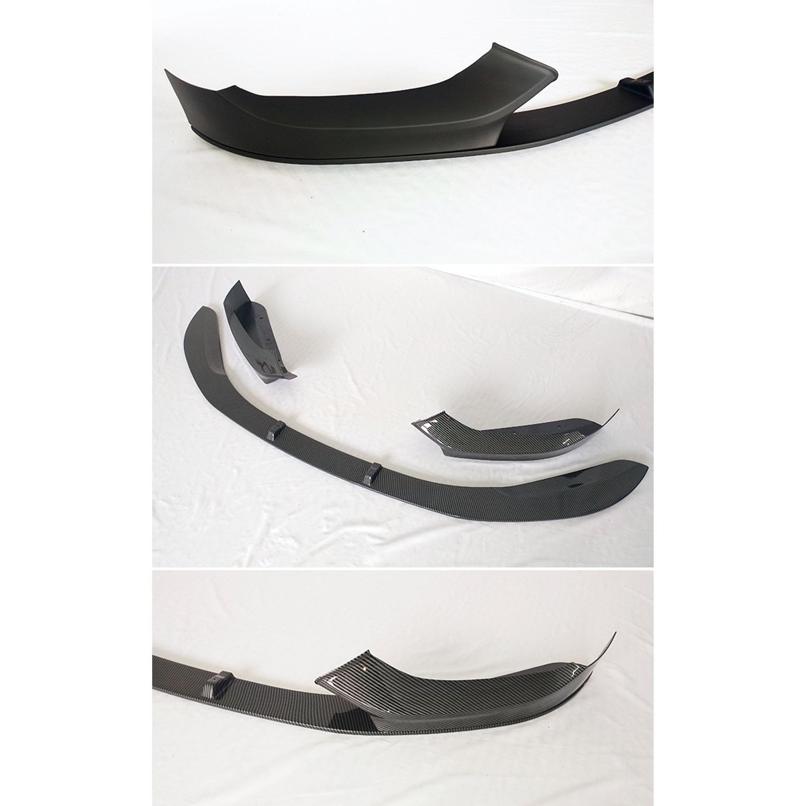 Kompatibel mit BMW 1 Series F20 LCI Late M135i MP Style 2015-2020, Frontstoßstangen-Spoilerlippe, Auto-Unterkörper-Kit-Splitter, B Carbon Fiber Look