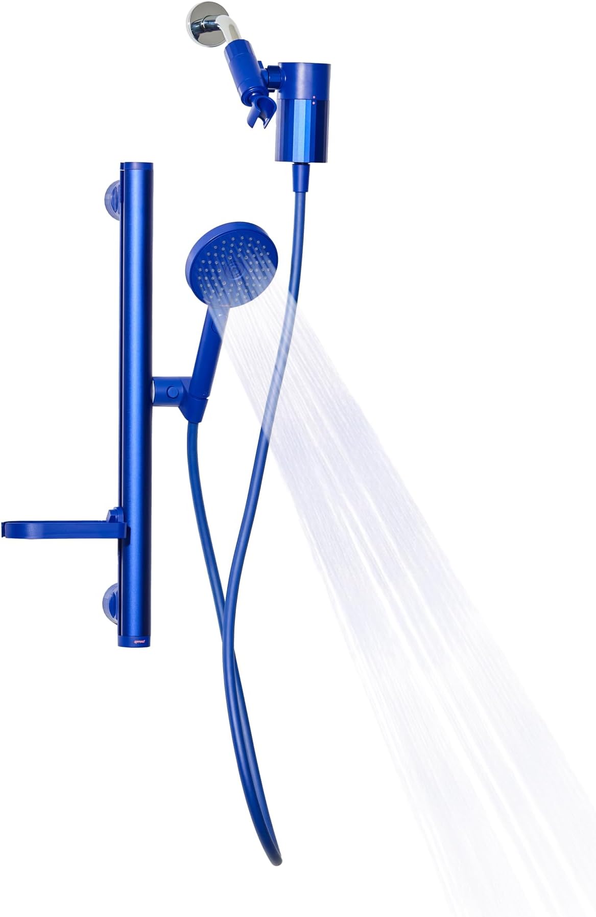 Sproos! - Shower Kit + Filter, Blue - Slide bar, 3 Spray Functions Plus Pause, Extra Long 70 Inch Hose - Eco-friendly Materials - Easy DIY Installation - High Pressure Performance - Blue