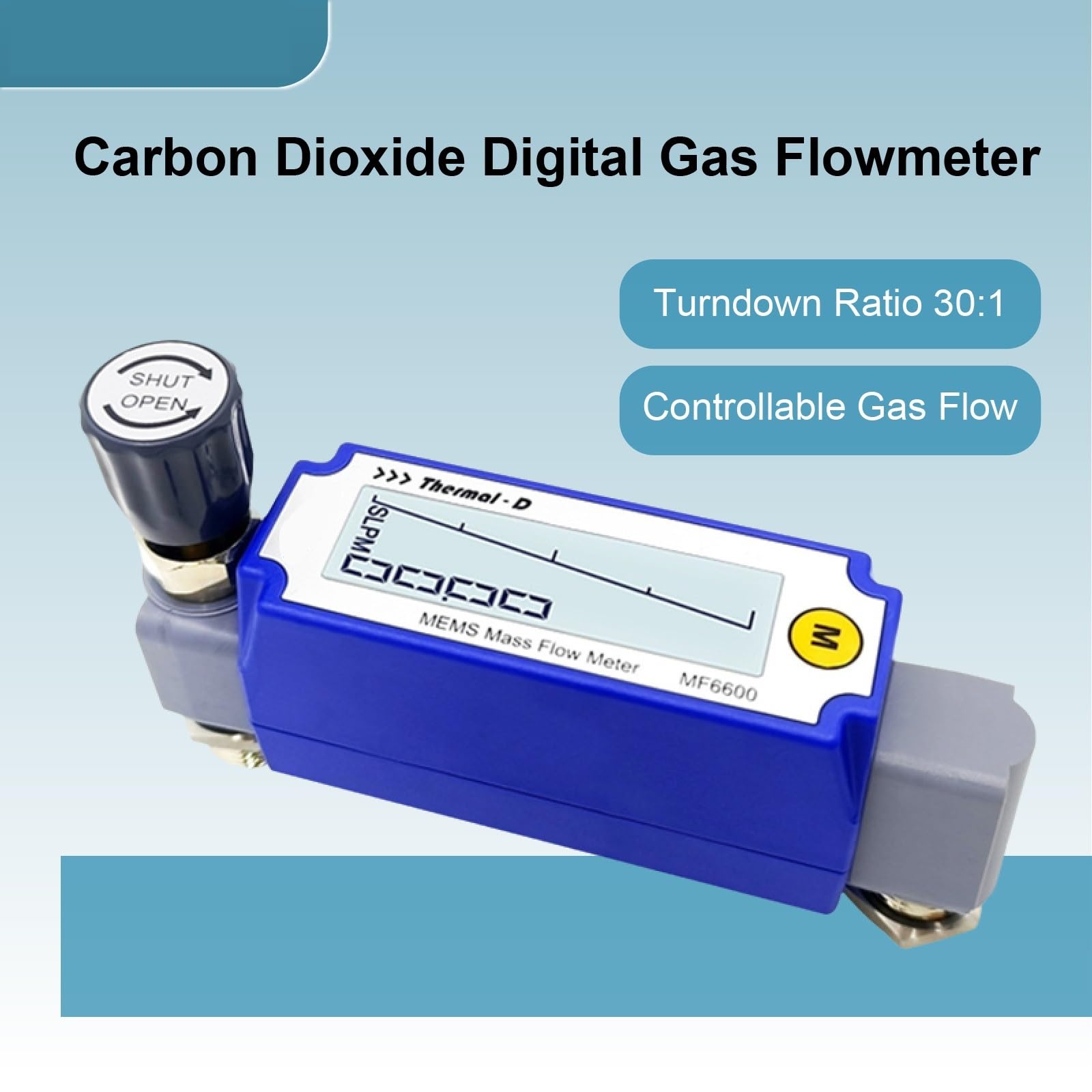 Medidor de flujo rotámetro digital MF6600 de alta precisión con comunicación RS485 y sensor de flujo másico ajustable(R2-5-b-a)