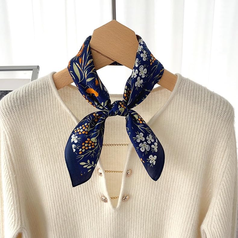 Image of ANDANTINO 100% Mulberry Silk Scarf -21 inch Square Neckerchief with Gift Packed