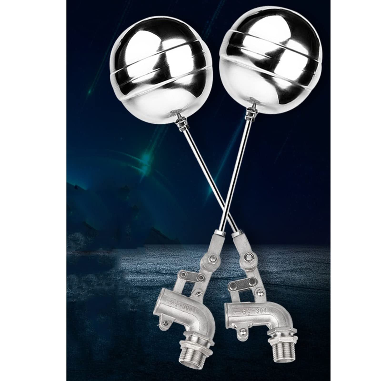 Valvola a galleggiante, Valvola a sfera galleggiante a gomito in acciaio inossidabile da 1/2" 3/4" 1" 2", valvola galleggiante regolabile a 360°, valvola di controllo del flusso dell'acqua, 1 pz.(1")