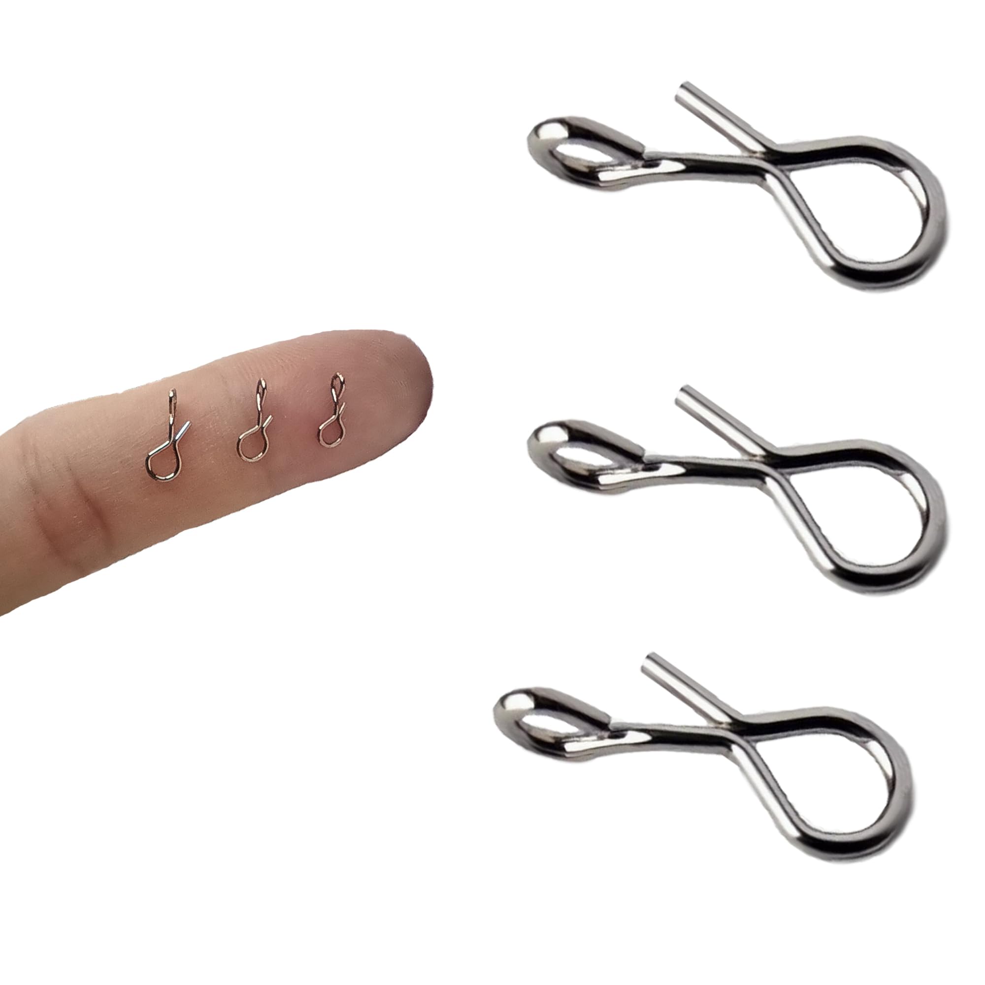Fly Fishing Snaps and Clips - Quick-Release Durable Stainless Steel No-Knot Snap Connectors for Fast Lure and Fly Changes, Lightweight and Rust-Resistant Terminal Tackle Tools