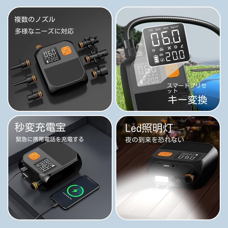 Amazon.co.jp: エアーポンプ 電動 空気入れ 25PSI サップ 電動