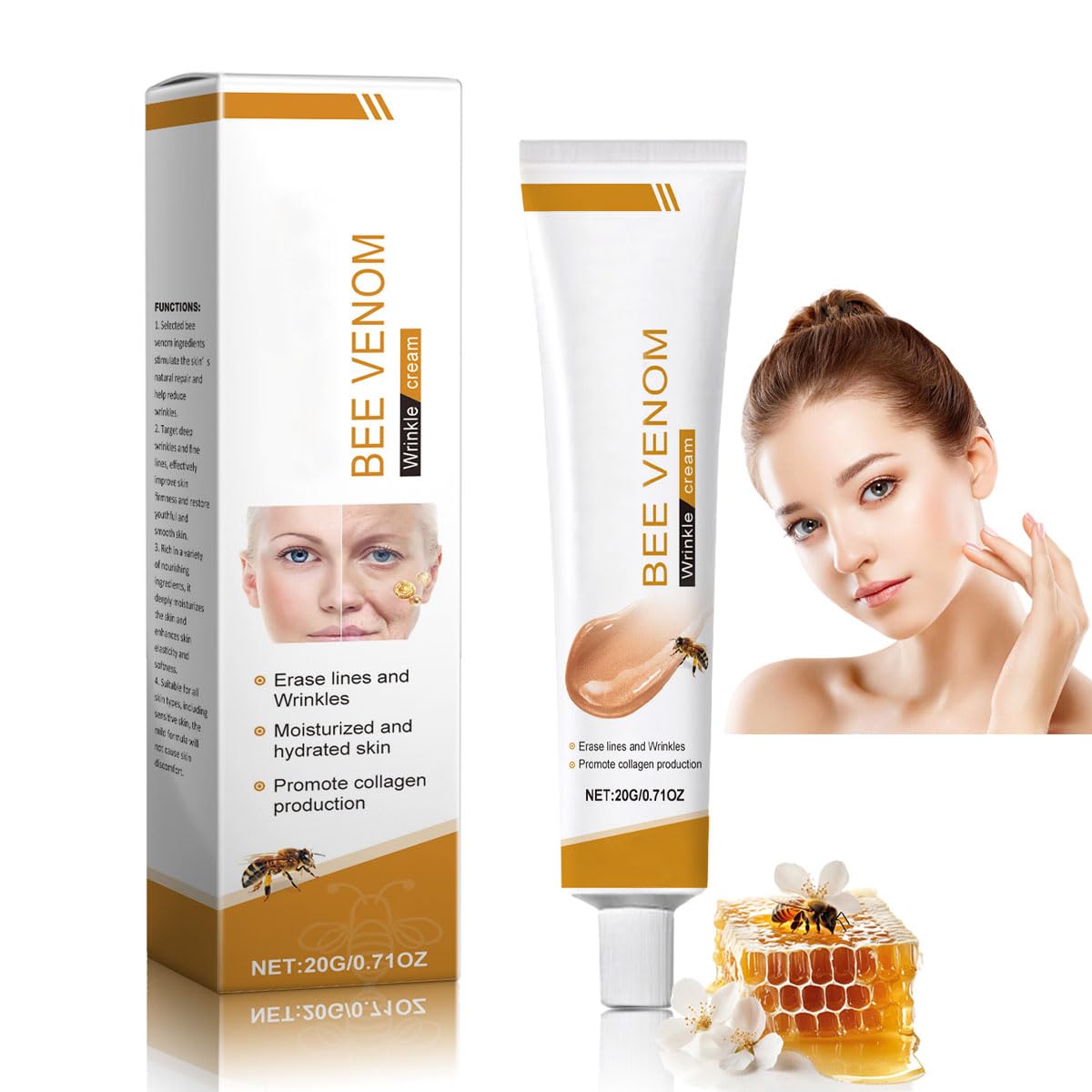 Amazon.com: Bee Venom Moisturiser Cream Wrinkle Removal & Firming