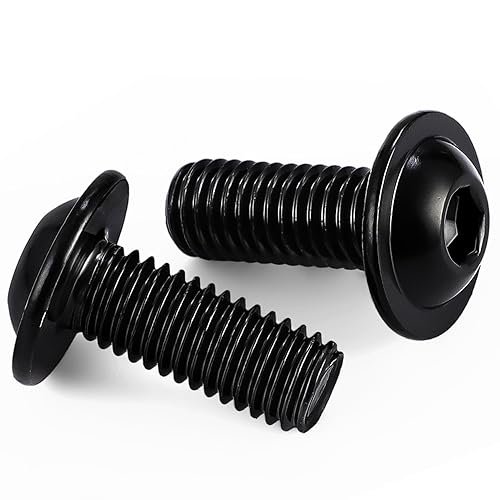 Miniatura 3 de Mellewell M5-0.8 x 20mm Tornillos de Cabeza de Botón con Soporte de Zócalo, Perno de Tornillo de Cabeza de Soporte, Óxido Negro Acero Inoxidable