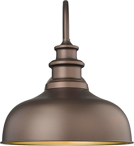 Miniatura 2 de Bestshared Lámpara de granero de cuello de cisne de 14 pulgadas, cúpula de granja, lámpara de montaje en pared exterior, aplique de pared al aire