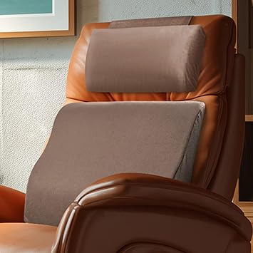 SofGlowly Head Recliner Pillow Adjustable Shredded Memory Foam Headrest Pillows for Recliner Chairs and Lumbar Support Pillow for Recliner