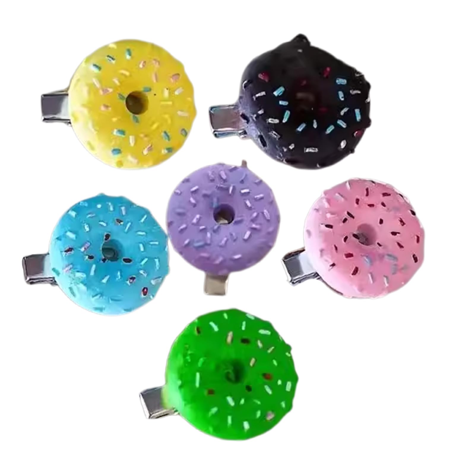 YUXITA 6PCS Realistic Bakery Shaped Hair Clip For Women Girls Lightweight Resin Hairpins Sweet Barrettes Party Accessories