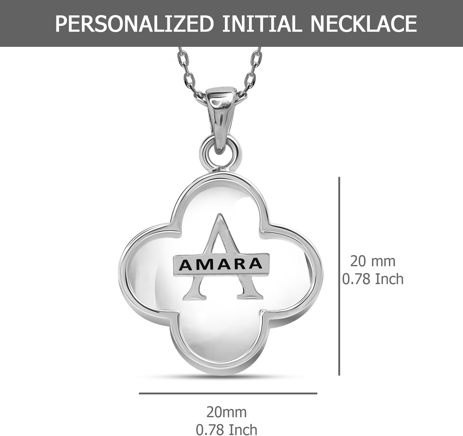 LeCalla Personalized Monogram Name Necklace for Women | Custom Initial Pendant Necklace | Customized Transparent Resin Necklace Gift for Wife Mother Sister