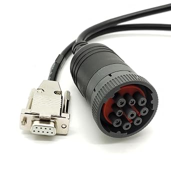 J1939 Deutsch 9Pin Connector to DB9 Female CAN Cable,DB9 to J1939 CAN Bus Diagnostic Adapter Cable for Heavy Duty Vehicles 1Meter