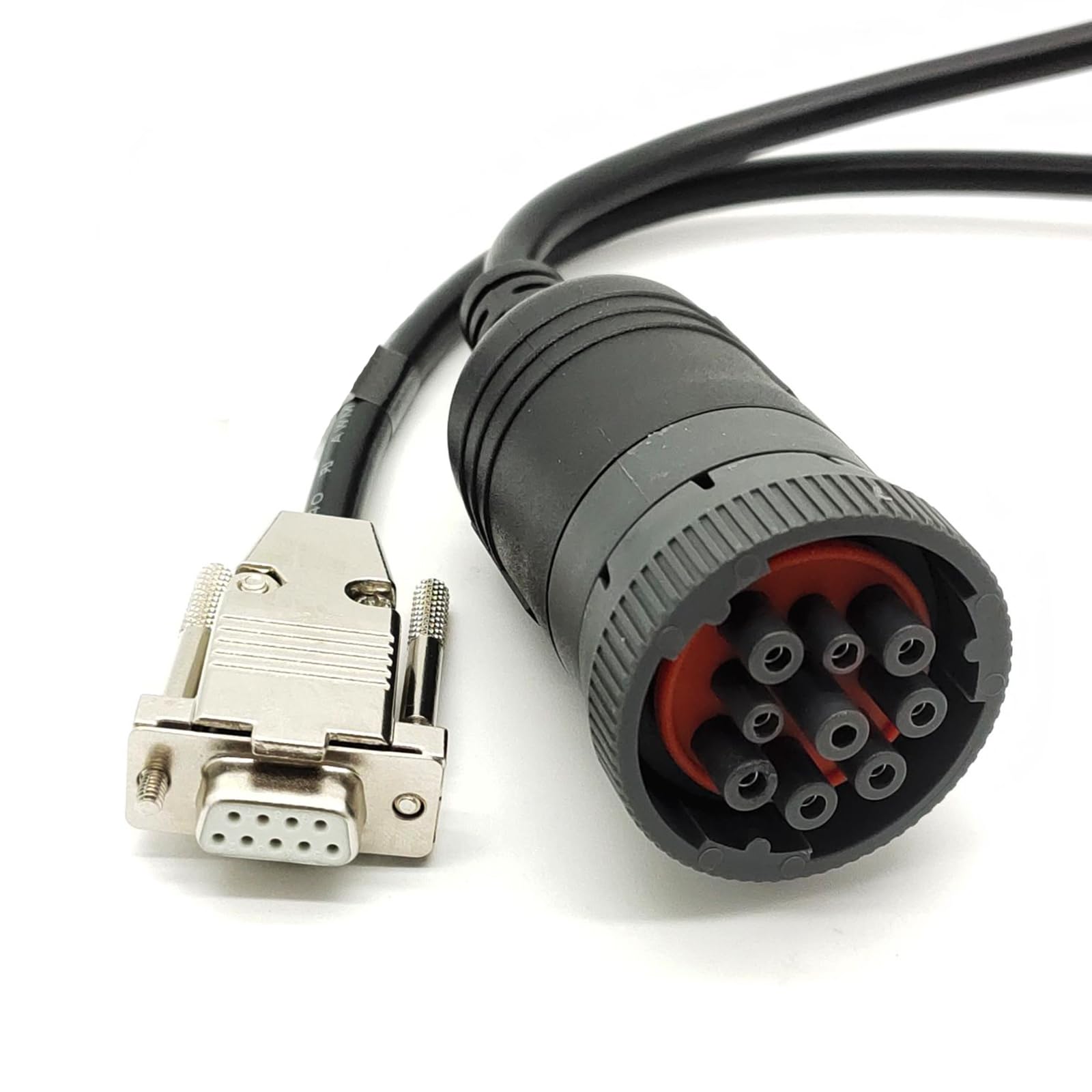 J1939 Deutsch 9Pin Connector to DB9 Female CAN Cable，DB9 to J1939 CAN Bus Diagnostic Adapter Cable for Heavy Duty Vehicles 1Meter