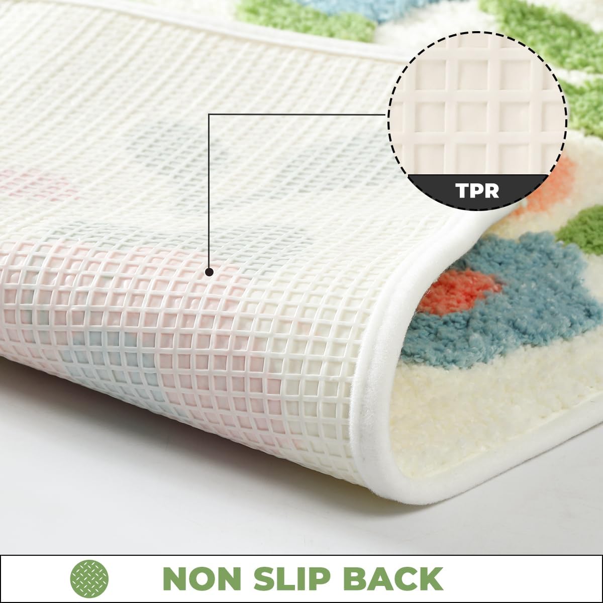 Floral Bathroom Mat Art Ultra Absorbent Fluffy Carpet Non Slip Machine Washable Mat for Shower, Sink and Bedroom (Flower Field, 31"x20")