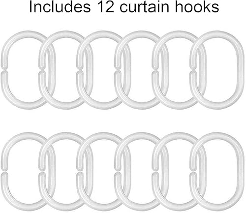 Miniatura 6 de Juego de cortinas de ducha de Navidad, divertidas cortinas de ducha para niños, impermeables, azul y blanco con ganchos, perfectas para decoraciones