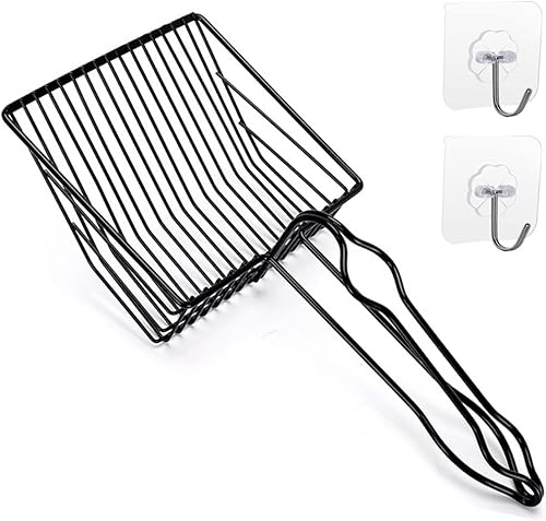 Cuchara de arena de metal para gatos, caja rápida para gatitos con soporte, pala grande profunda, mejorada con cabeza plana y un cómodo agujero para disponible en Yaxa Peru