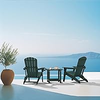 Vista 2 de Plawdlik - Silla plegable Adirondack, probada según SGS, textura de madera con portavasos, resistente a todo tipo de clima, cómoda para junto a