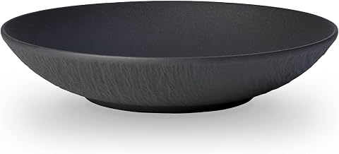 Villeroy & Boch - Manufacture Rock Schale Flach Schwarz Matt, Spülmaschinenfest, Mikrowellensicher, Schale für Süßigkeiten, Schwarze Deko Schale, Schüssel, Dekoschale für Schlüssel, Premium Porzellan