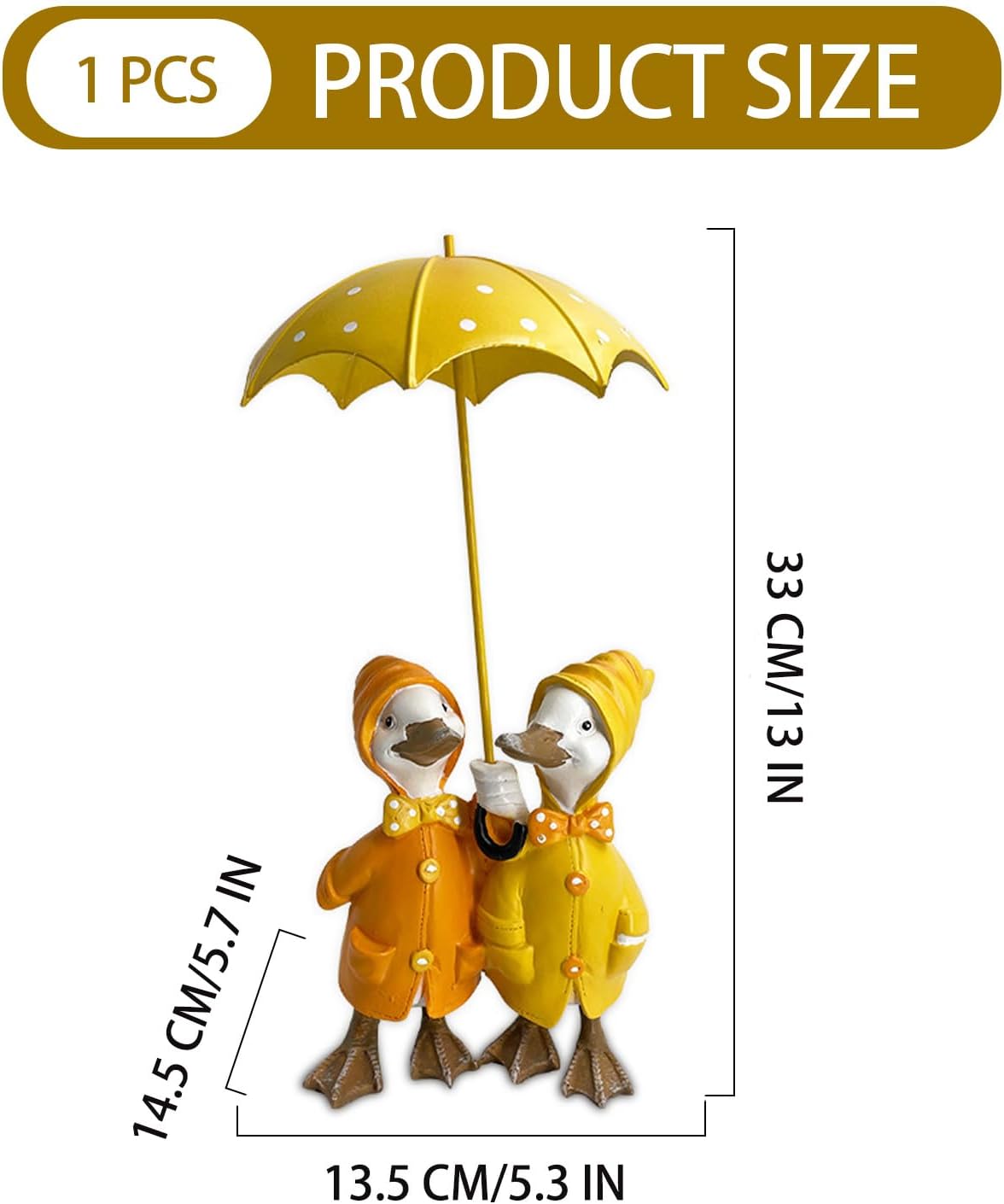 Holding Umbrella Duck Statue Outdoor Garden Statue Resin Duck Sculpture Garden Decor for Outside Lawn Resin Duck Statue Ornament for Patio, Balcony, Yard, Spring Decor Cute Fingurines