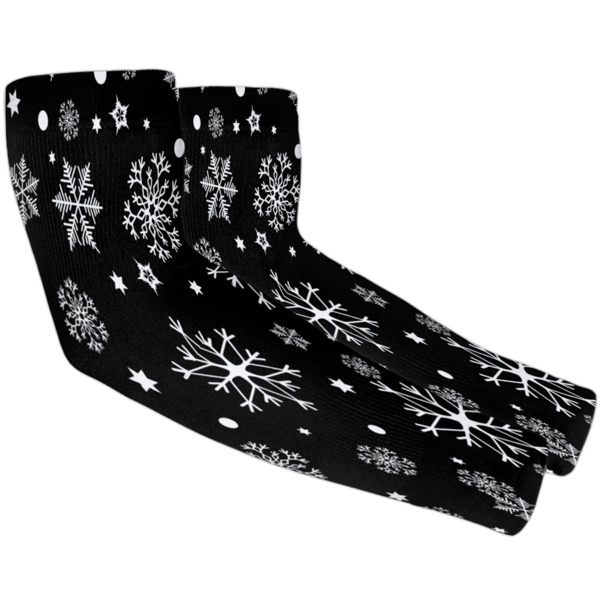 XMNYGJ Christmas Winter White Snowflakes Arm Sleeves with Thumb Hole Gardening Sleeves UV Sun Protection Arm Covers for Women Men Farmer Outdoor Sports Work Running Cycling Hiking