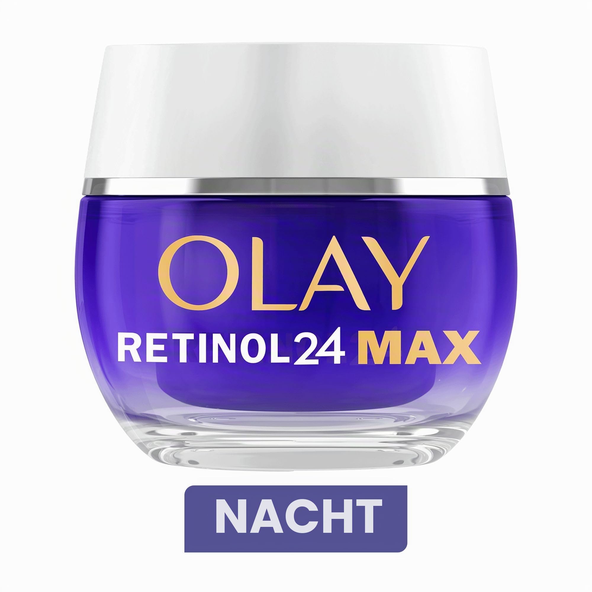 Olay Retinol 24 MAX* Feuchtigkeitsspendende Nachtcreme für das Gesicht, Hautpflege mit Vitamin E, Antioxidans, +40% Glyzerin, Well-Aging Nacht-Hautpflege: Glättend, erneuert und spendet Feuchtigkeit