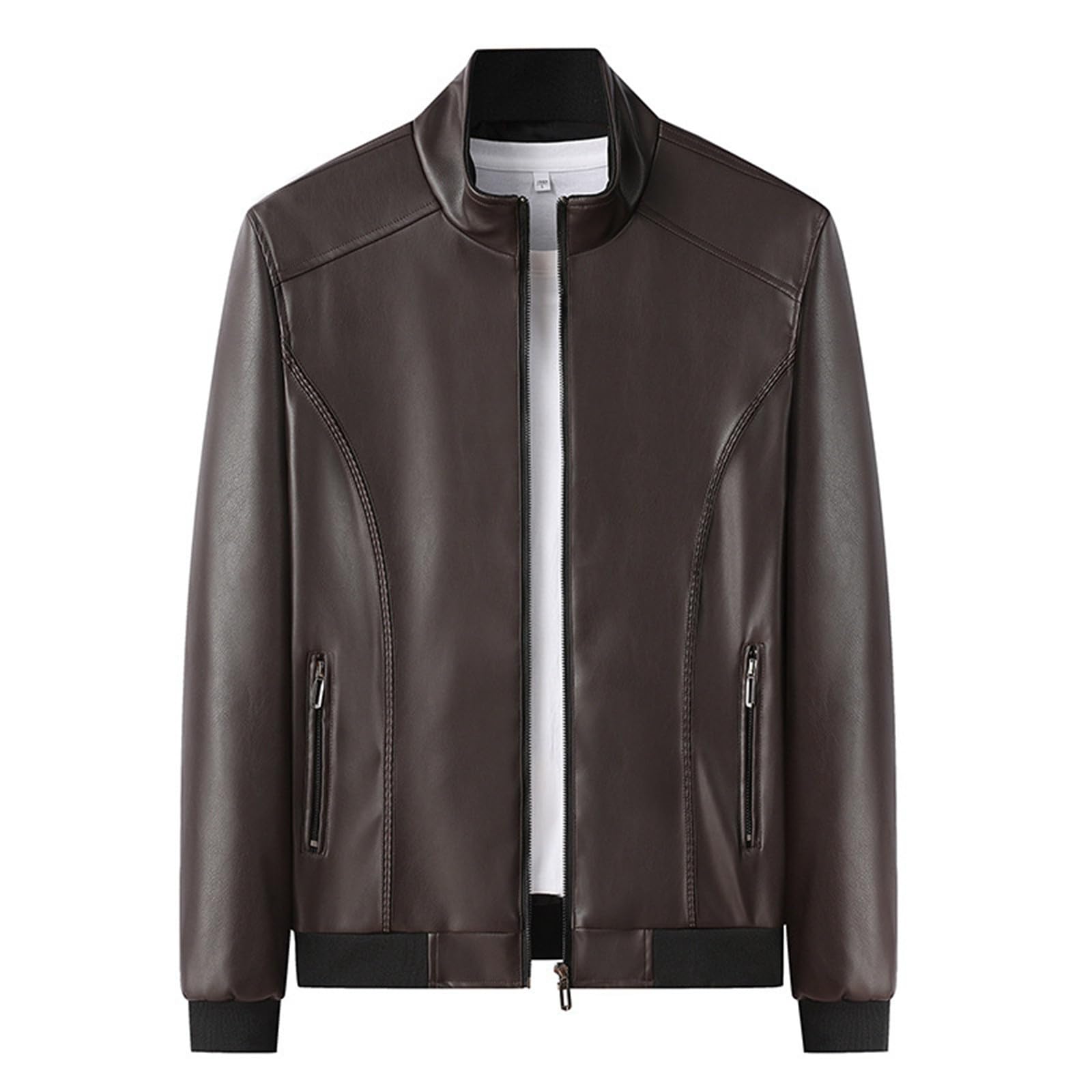 Generisch Strickjacke Herren Plus Size Stehkragen Trend einfarbig Reißverschluss Fleecejacke