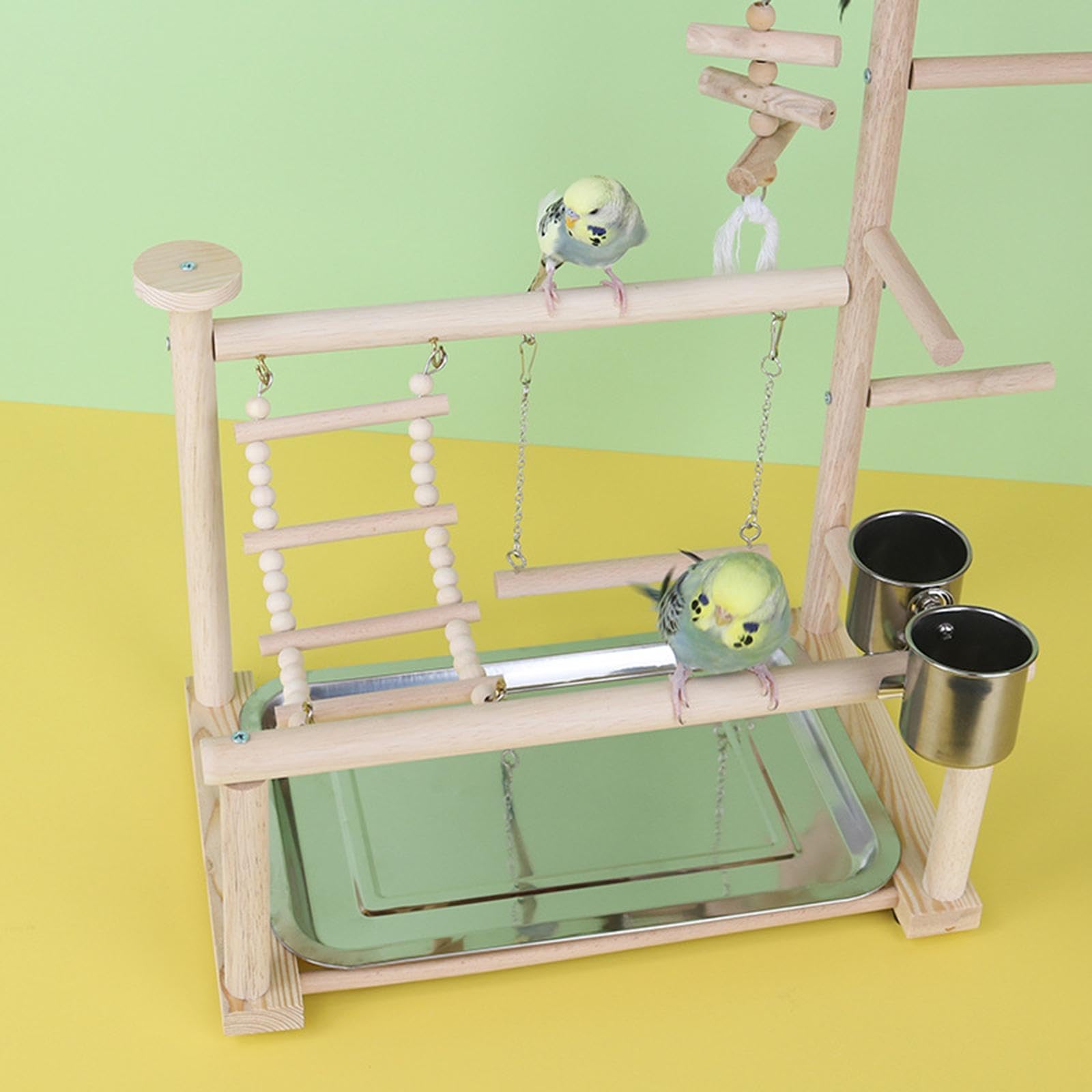 Parque de Juegos de Madera para Loros, Suministros de Juguetes para Pájaros, Accesorios para Jaulas de Pájaros, Soporte de Entrenamiento para Pájaros,