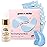 grace & stella Award Winning Under Eye Mask Reduce Dark Circles, Puffy Eyes, Wrinkles - Undereye Patches -White Elephant Gifts for Adults (Blue Eye Mask 48 Pairs + Hyaluronic Acid Serum 17ml)