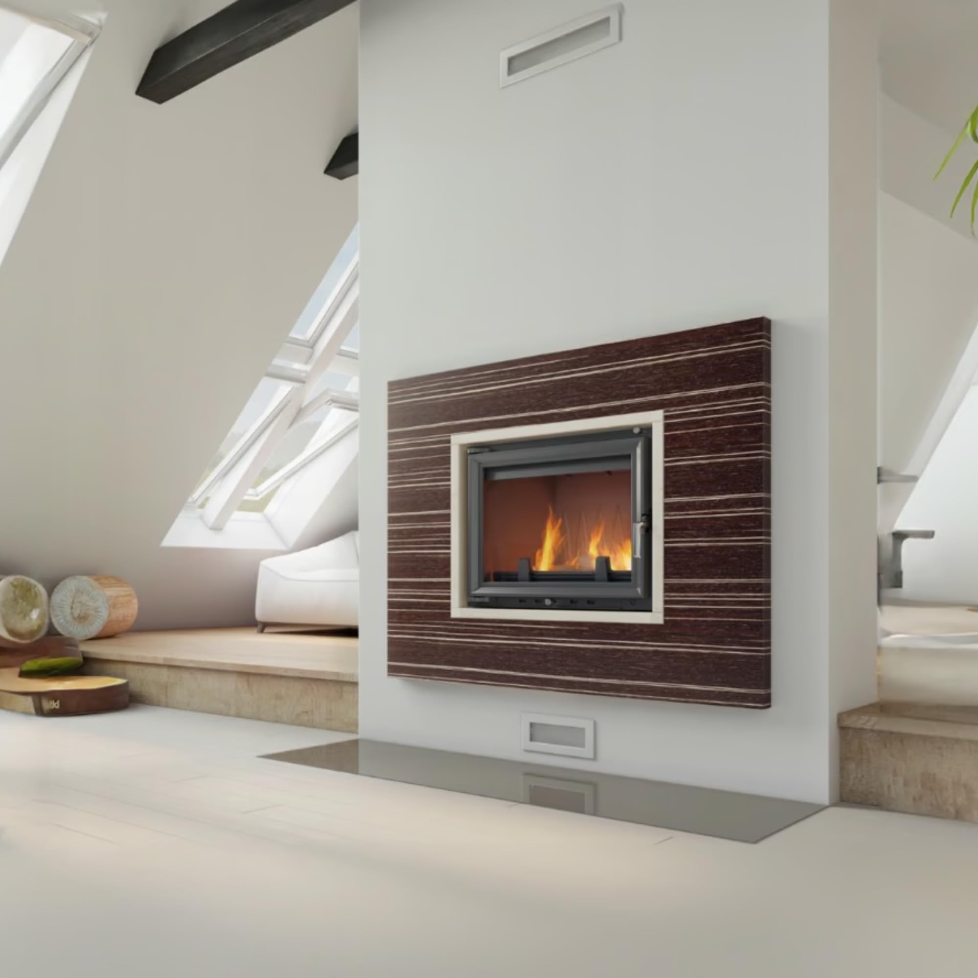 KRATKI ANTEK Camino a legna in ghisa 10kW Ø 150 - stufa a legna Classe energetica A - ECODESIGN, Efficienza termica 76% - Gamma di potenza 4,5-13kW - cestino della cenere Detergente vetrocamino