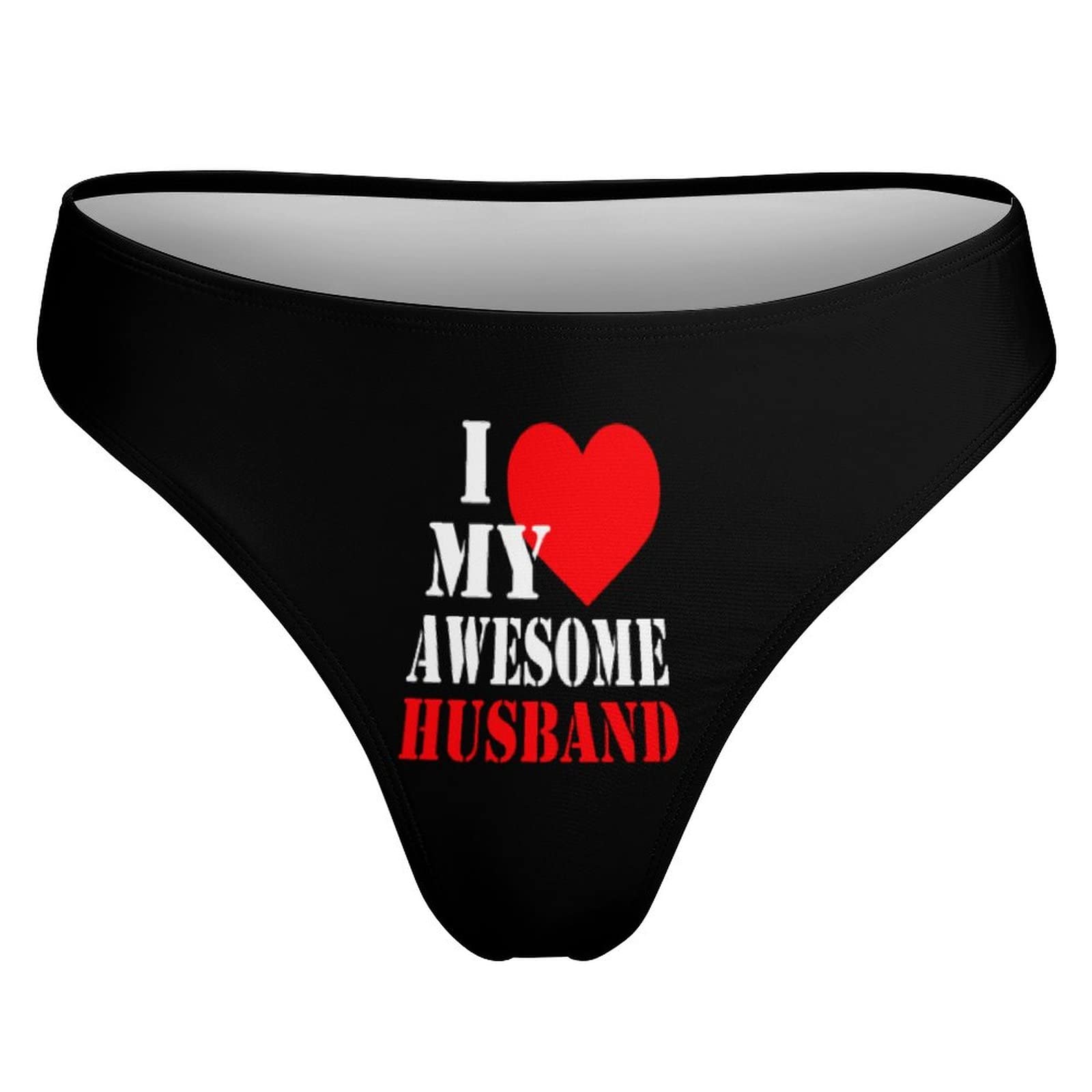 GQWJKSZ I Love My Husband Women's Thongs T-Back Panties Low Rise Hipster G-String Underwear