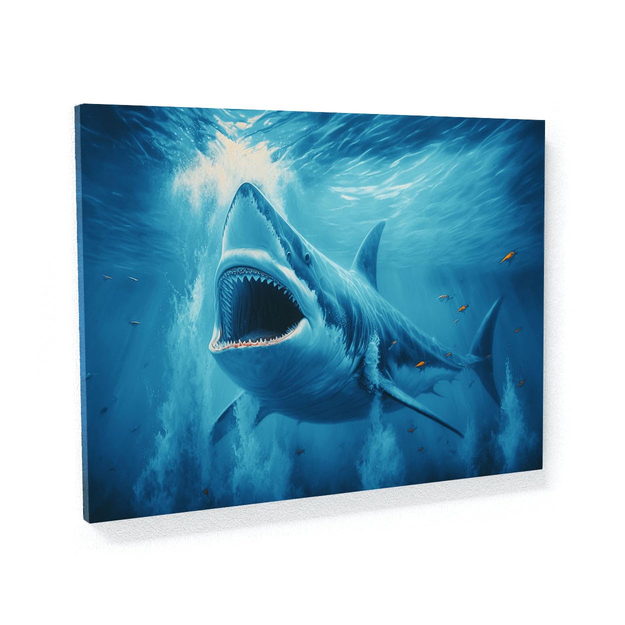 SHARK ポスター Amazon.com: Sense Canvas Shark Attack Ocean 46 Canvas Art - Home