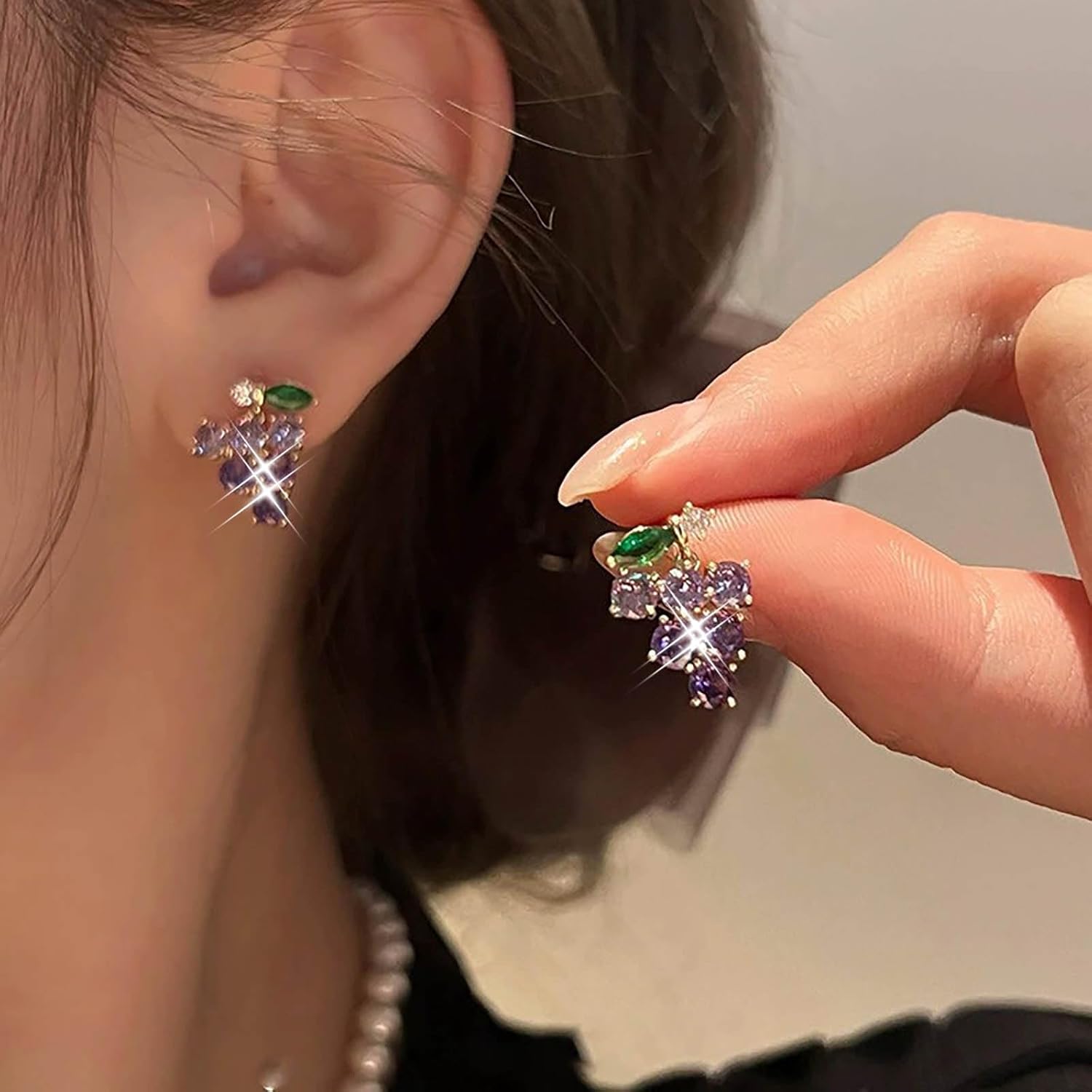 Andelaisi Boho Grape Drop Earrings Vintage Creative Grape Earrings Grapes Fruit Dangle Earring Lovely 3D Fruit Cute Earring for Women - Image 7