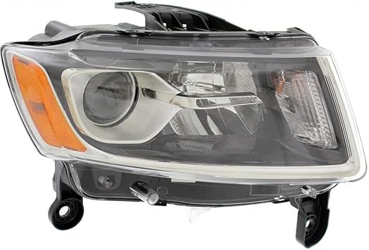 HEADLIGHTSDEPOT Headlight Compatible With Jeep Grand Cherokee 2014-2016 Halogen Right Passenger Side CAPA Certified Headlamp Assembly