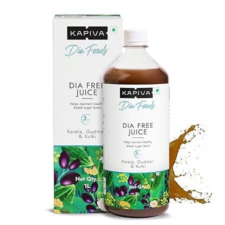 Kapiva Dia Free Juice, 1L | For Holistic Diabetes Care | Amla, Karela, Jamun, Guduchi & 7 More