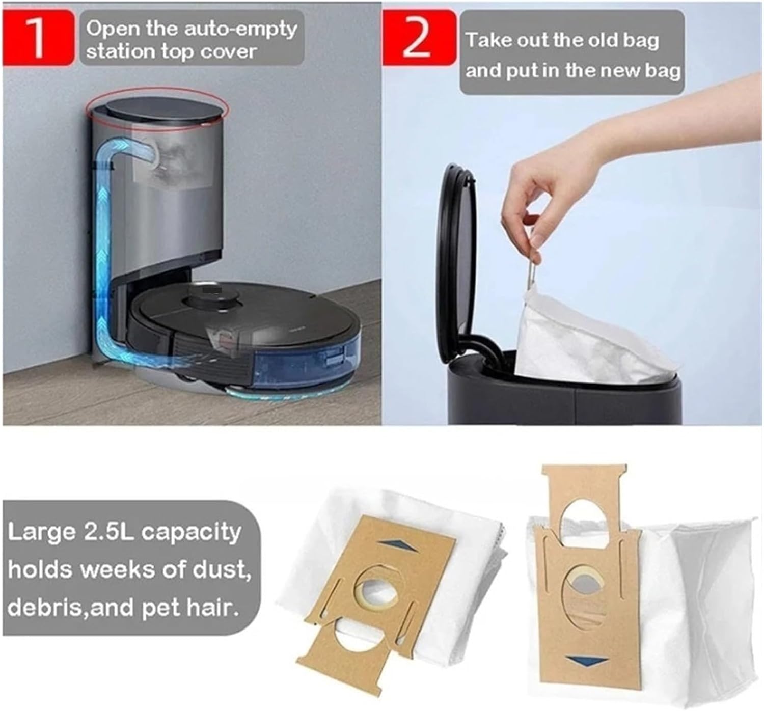 Dust Bags Compatible For Ecovacs DEEBOT T9 OZMO T8 AIVI Max Series DX93 DDX96 N8 Pro Plus Accessories Robot Vacuum Cleaner Parts(6pcs-)