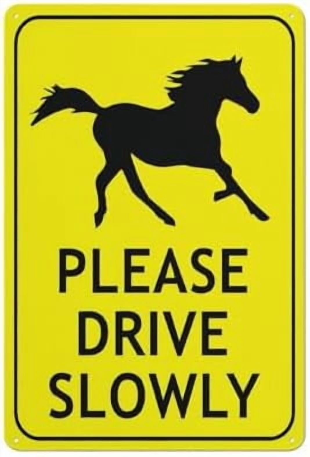 (2-Pack) Metal Tin Sign Brumbys Please Drive Slowly Bright Yellow Sign For 8"X12"