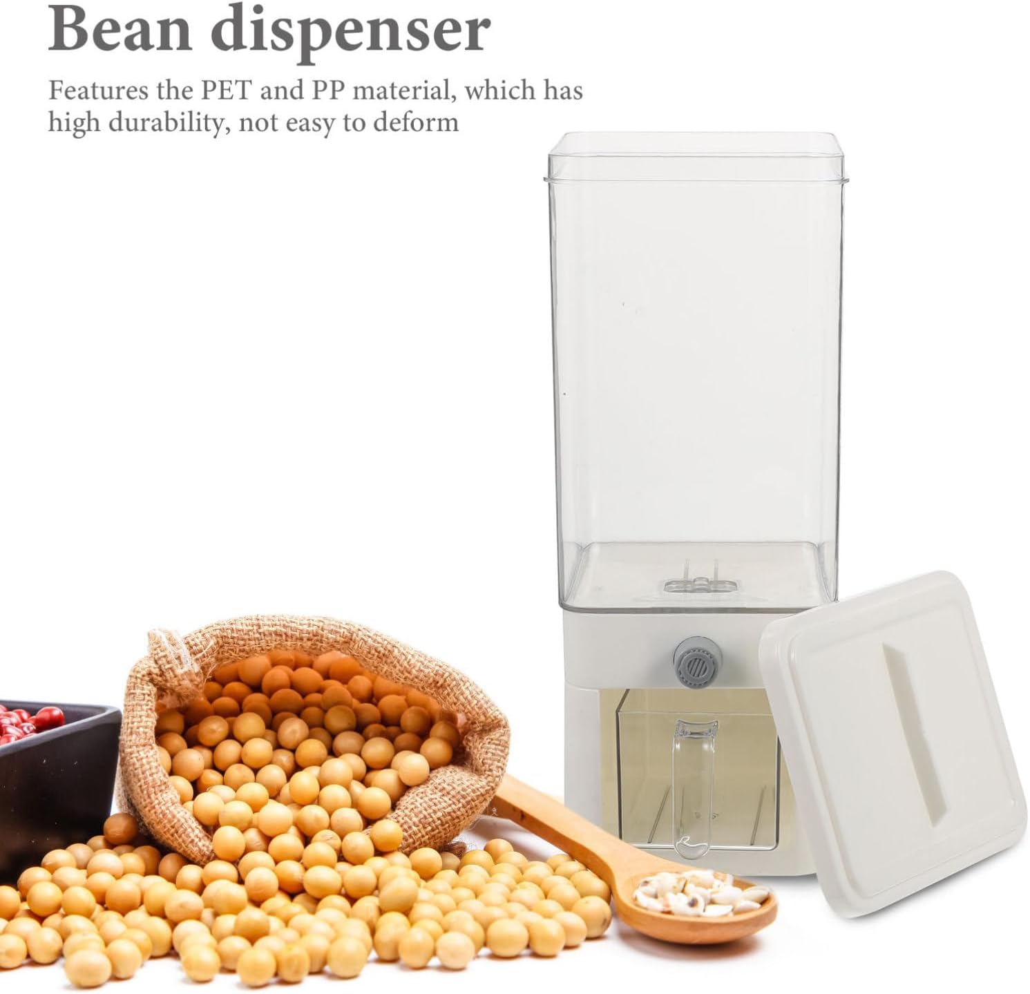 Rice Dispenser Cereal Dispenser Countertop High Grade Pet Large Opening Storage for Rice Grains Beans
