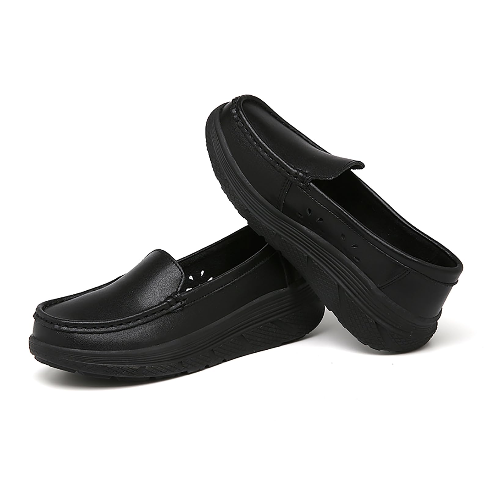 Zapatos ortopédicos de trabajo para enfermera, cómodos y transpirables, antideslizantes, para enfermería, restaurante, trabajo, piel, para caminar