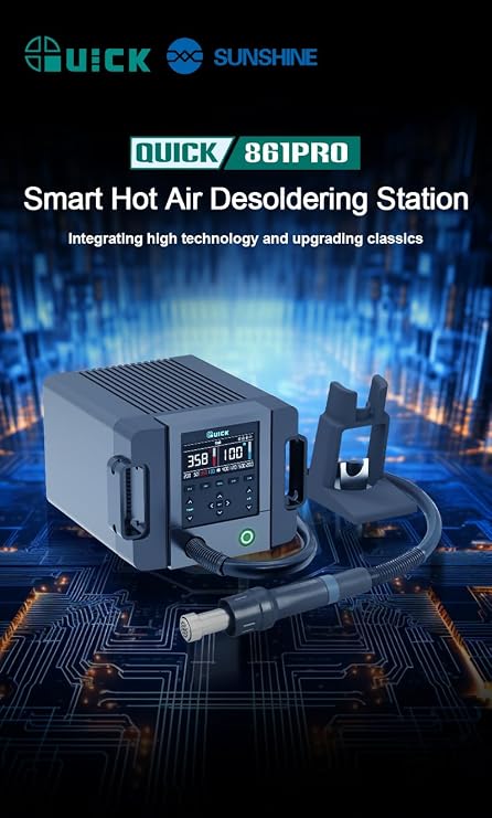 QUICK/SUNSHINE 861 Pro Hot Air Rework Station Soldering Station Intelligent Digital Display 1300W Desoldering Station For PCB Chip Repair