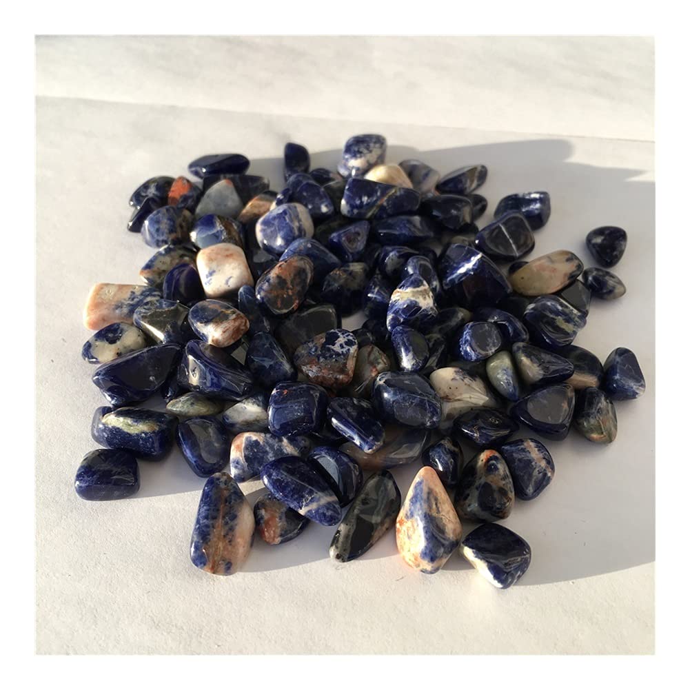 Cristal curativo Natural Azul Venas Piedra Grava Azul Cristal Piedra Grava Acuario jardín energía curativa Piedra Decoración Crystal Specimen (Size : 500g)