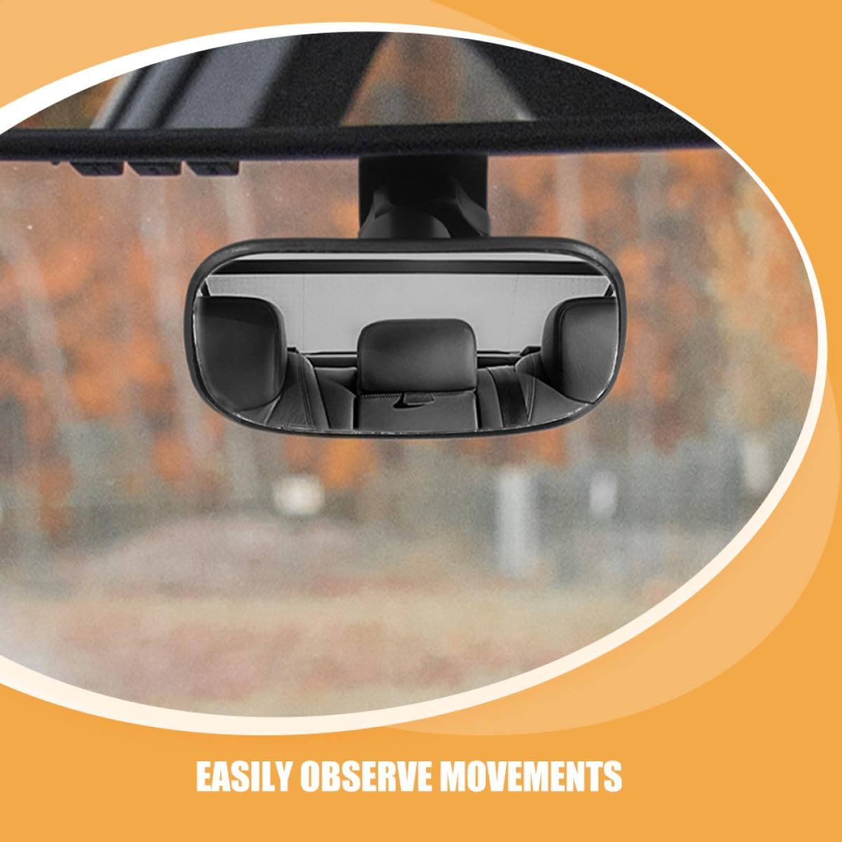 SHOWERORO Rear Facing Car Seat Mirror 2pcs with Clip, Adjustable Rear View Mirror Accessories for Safety and Backseat Monitoring in Vehicles