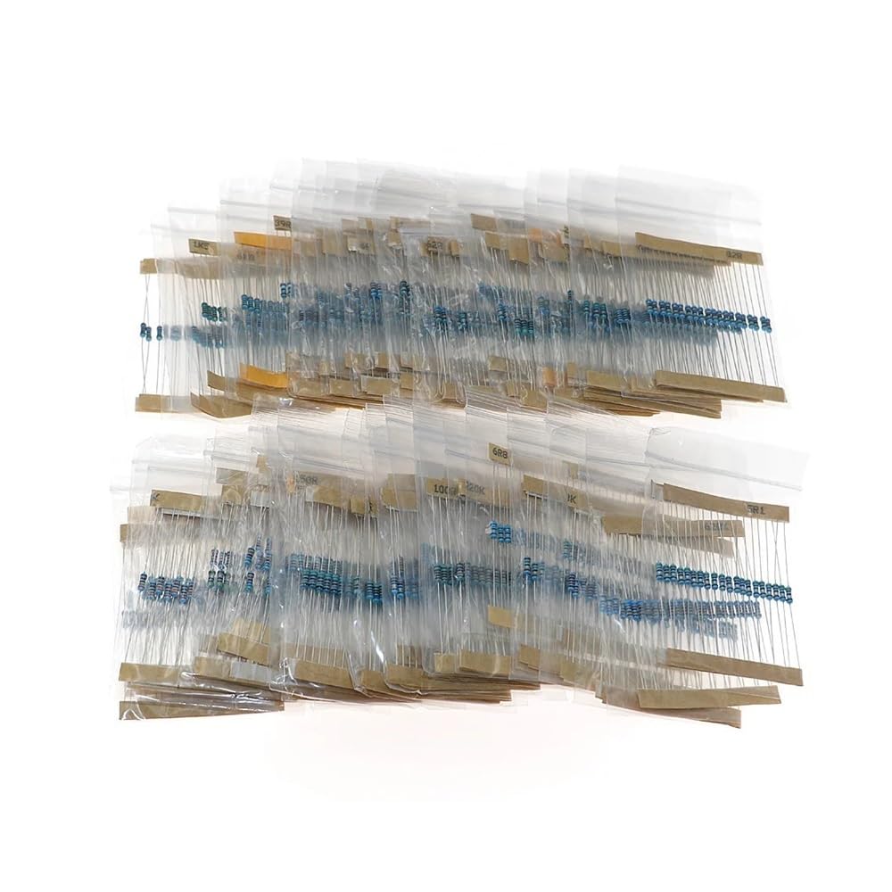 2600pcs/Box 130 Kinds 1/4W 0.25W 1% Metal Film Resistors Assorted Pack Kit Set Lot Resistors Assortment Kits Fixed capacitors