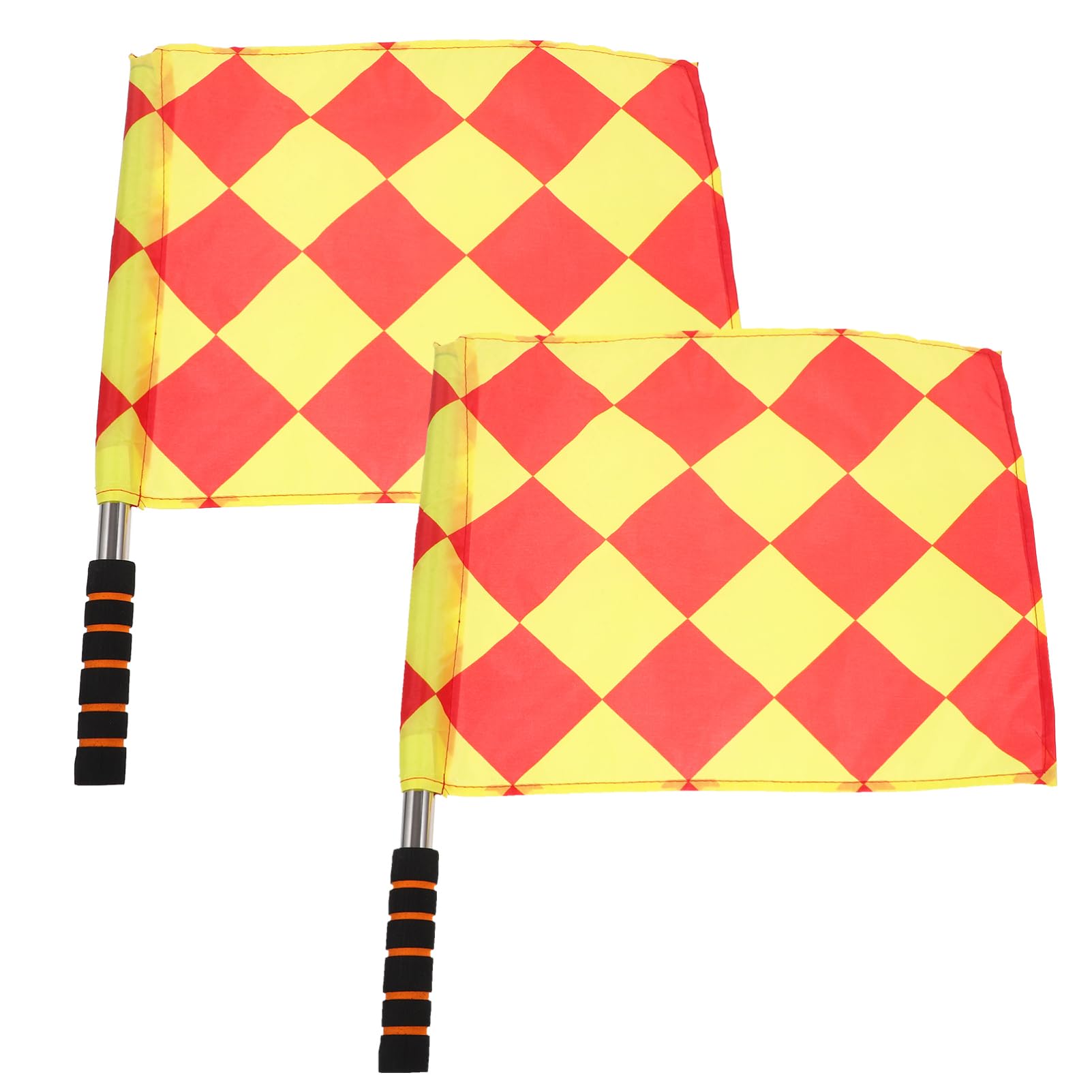 Drapeaux d'arbitre de football Yardwe à poignée en mousse pour une prise ferme