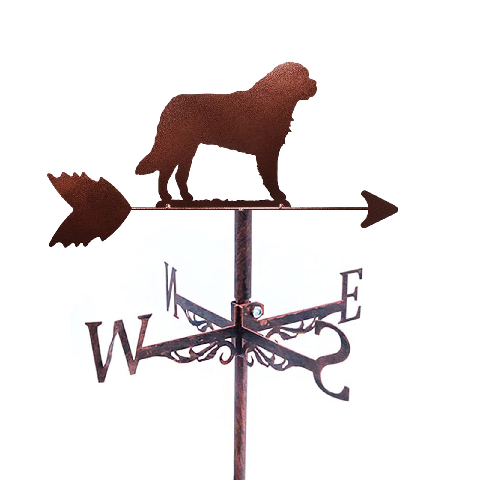 WIQUYBML wind vane Wind Direction Indicator with Roof Mount, Garden Metal Dog Decorations Weather Vane for Outdoor Farm Yard