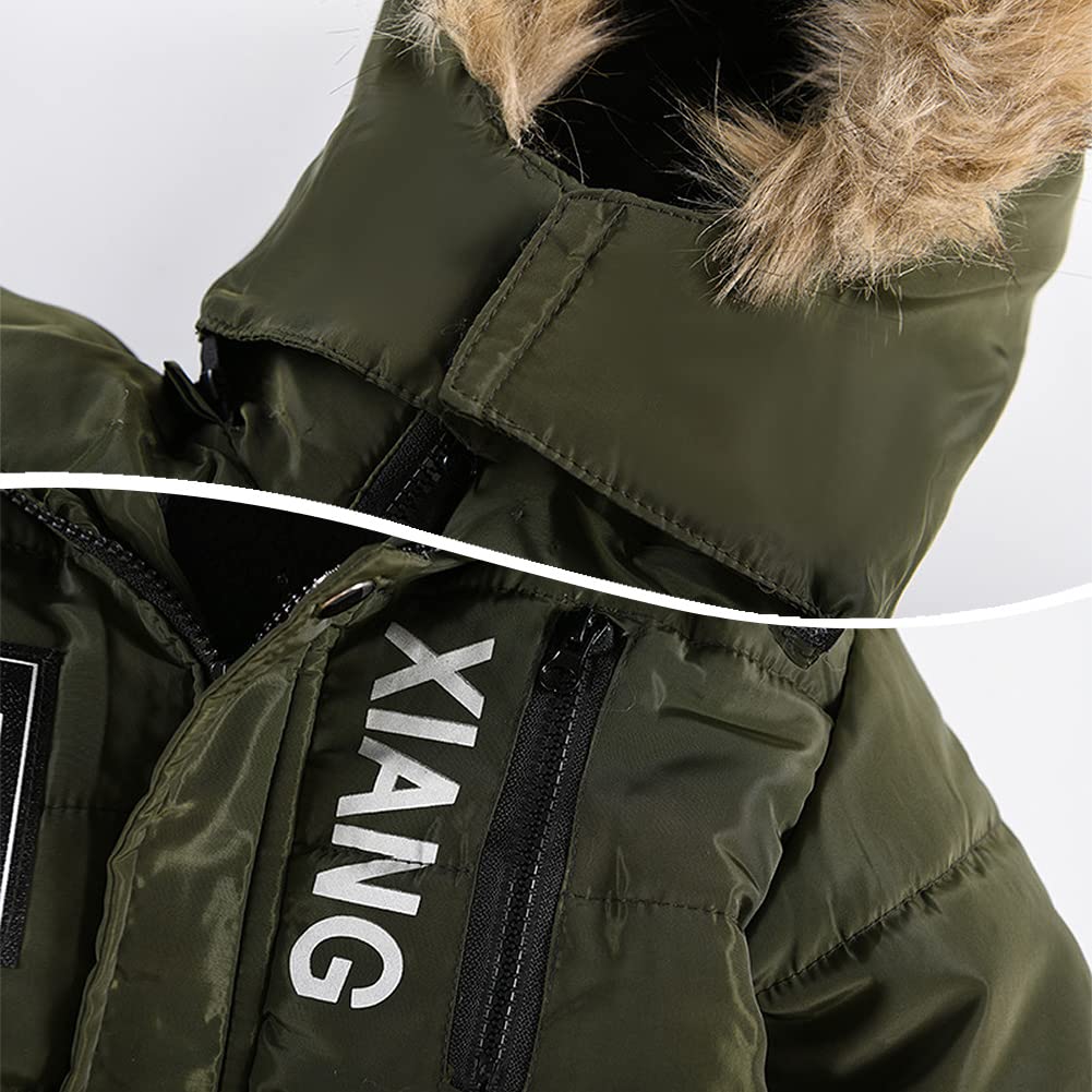 Niño Abrigo de Invierno Calida Chaqueta con Pelo Capucha Parka con Estampado de Letras Chaqueta nieve Ropa Exterior Infantil