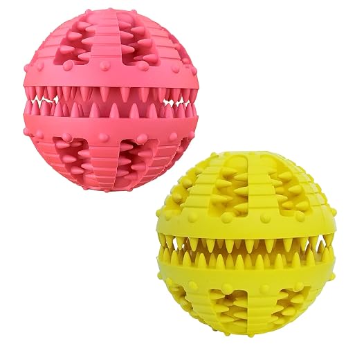 2 Pcs Pelota Denta de Caucho Natural para Perros y Gatos,Pelota de Juguete Para Perros,Limpieza…