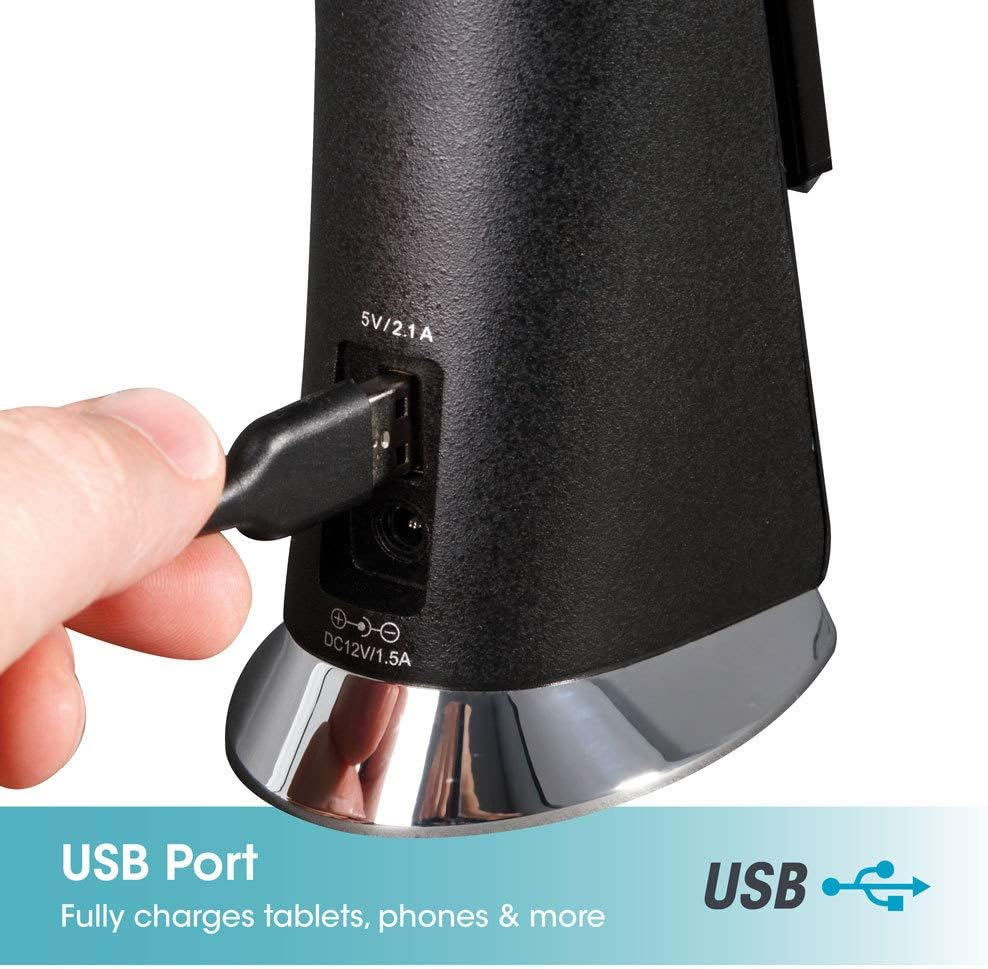 OttLite Prevention LED Task Lamp USB charging port