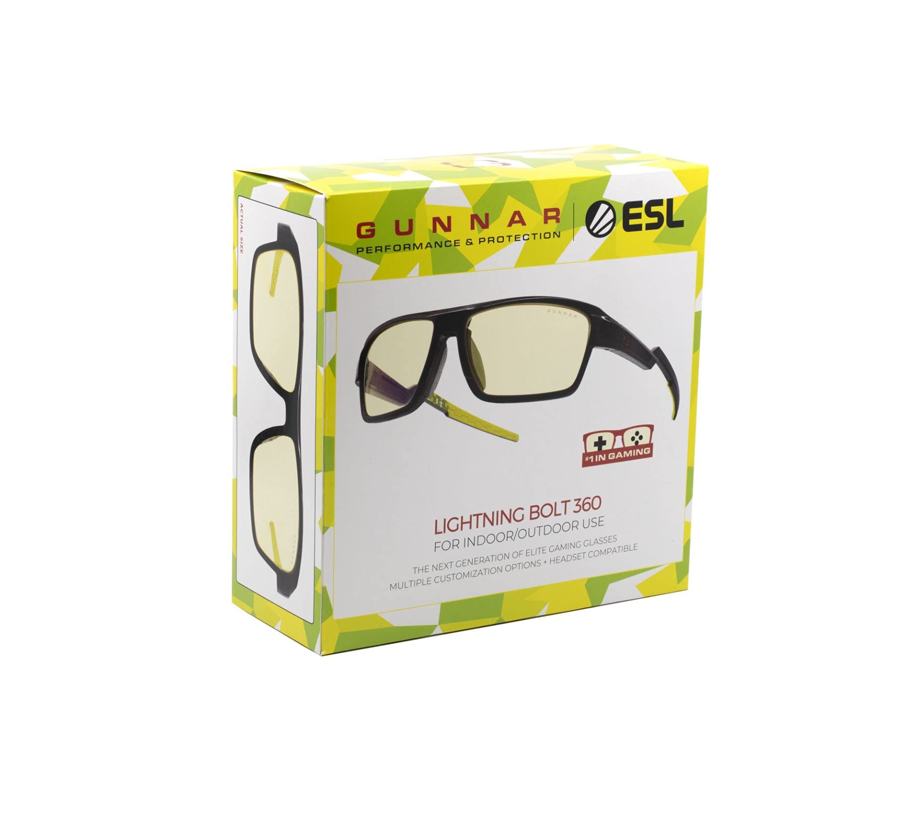 Gunnar Gafas para Videojuegos y Ordenador | Lightning Bolt 360 | con filtro de Luz Azul | Lente Patentada