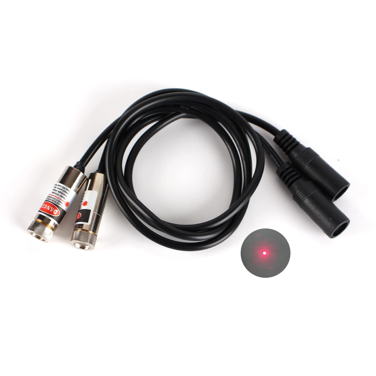 650nm red line Laser Module Industrial Laser Module Adjustable Focus line Length 19.7″ DC Plug Diameter 10mm (point-2packs)